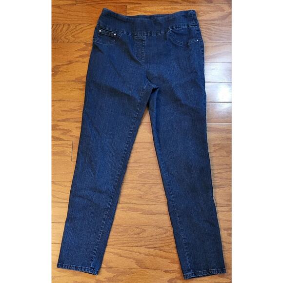Ruby Red Womens Skinny Blue Jeans Size 8 Dark Wash Pull-on - Picture 1 of 10